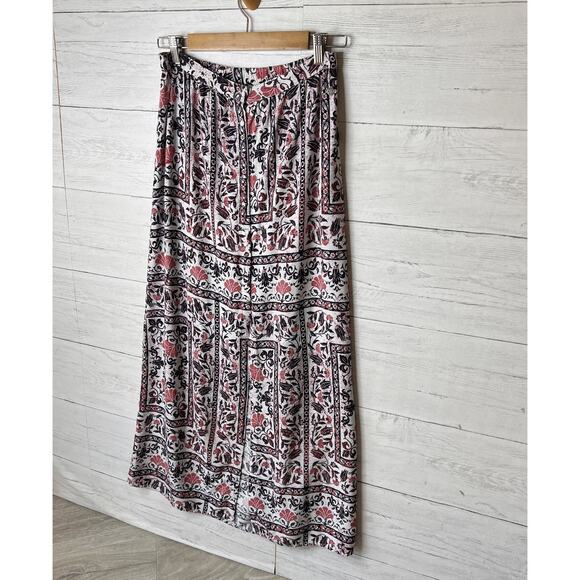 Roxy Skirt Womens Size Small Lost in My Mind Floral Navy & Red Maxi Front Slit - Picture 5 of 16